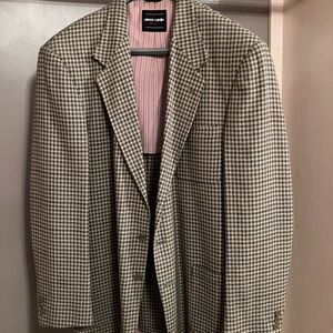 Pierre Cardin Men's Houndstooth Blazer - Tan and Brown